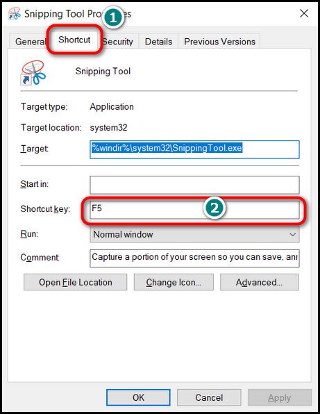 Snipping Tool Shortcut